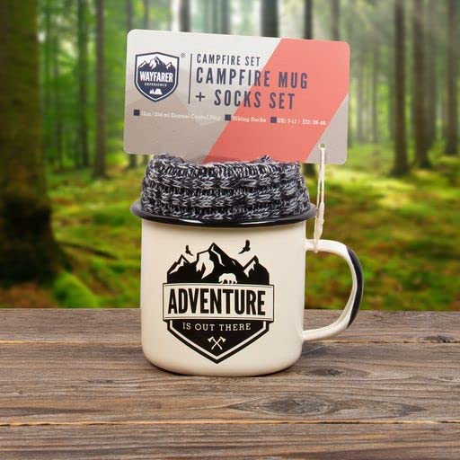 Fizz Creations Campfire Enamel Mug & Thick Socks Gift Set. - Image 3