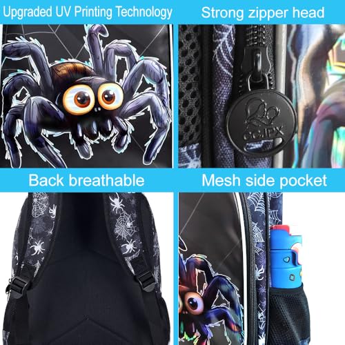 Image of CCJPX 3PCS Kids Backpack for Boys, 16 Inch Spider Water Resistant Preschool Bookbags, Cool Elementary Kindergarten School Backpacks and Lunch Box