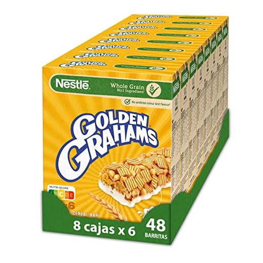 Barritas Nestlé Golden Grahams - 8 paquetes de 6 barritas, Total: 48 barritas