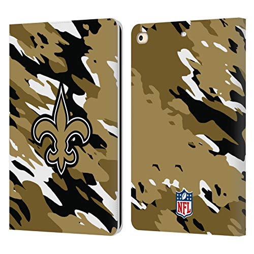 Carcasa de cuero tipo libro NFL New Orleans Saints compatible con iPad 9.7 2018