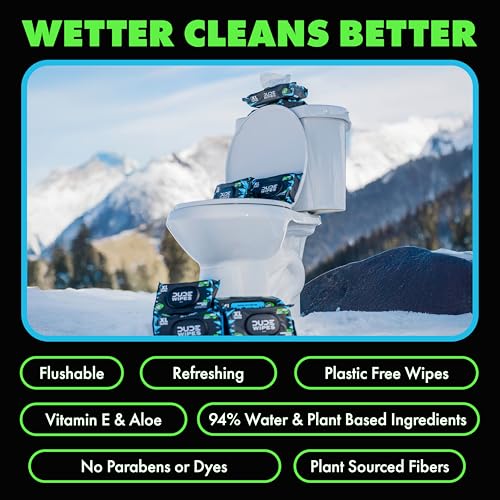 Image of DUDE Wipes MentHOLE XXtreme Flushable Wipes - Menthol Infused Extra-Large Adult Wet Wipes - 6 Pack (288 Count) - Infused with Menthol for a Cooling Sensation - Septic and Sewer Safe