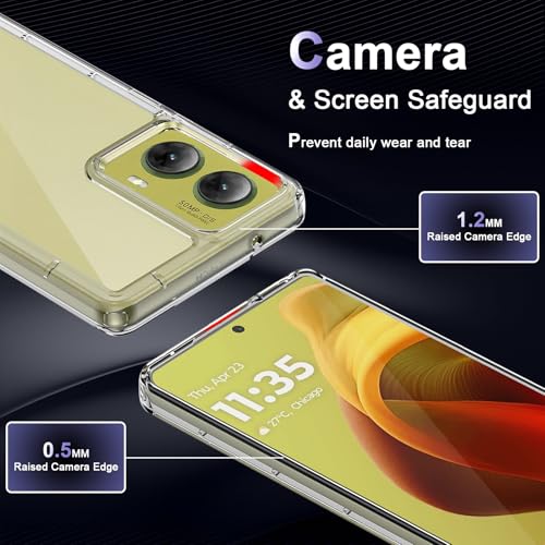 Image of Case for Motorola Moto G85 5G, Military Grade Drop Protection Phone Case, Yellowing Resistant, Anti-Scratch Hard PC Back, Shockproof Hard Ultra-Thin Protective Cover, Clear