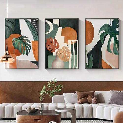 Peinture sur toile abstraite pour habiller un grand mur vide de salon
