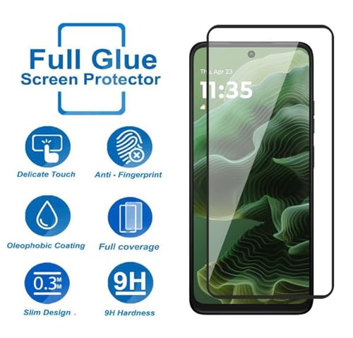 Image of HD Tempered Glass Screen Protector Compatible for Moto G35 5G, Moto G75 5G with Edge to Edge coverage and Easy Installation kit