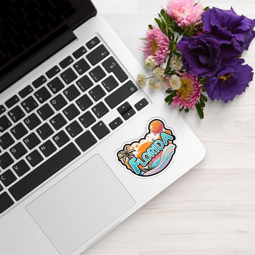 Image of Florida State Sticker - USA States Vinyl Decal 5 Inch, Waterproof Florida Map Sticker for Car Bumper, Laptop, Truck, Wall