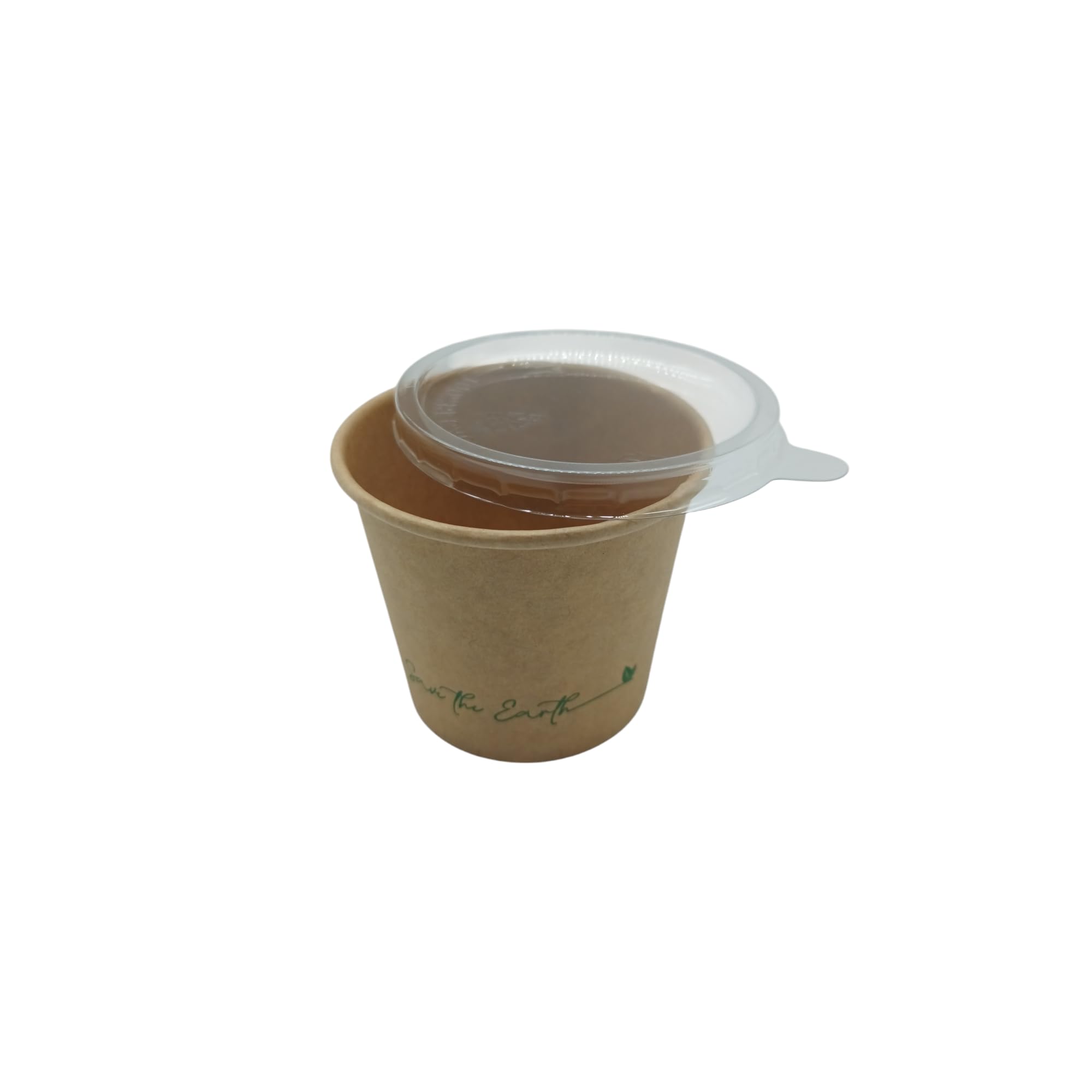 Générique 1000 Pots à Sauce 120 ml en Carton Kraft Brun avec Couvercle en Plastique PET – Verrines 4 oz, Récipients Hermétiques pour Sauces, Idéals pour Aliments Chauds et Froids à Emporter