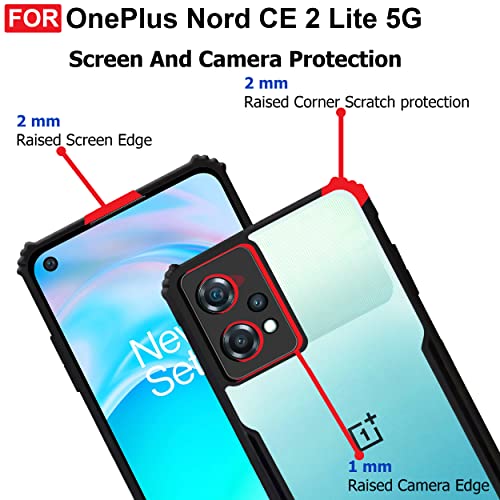 CEDO-OnePlus-Nord-CE-2-Lite-Case-Back-Cover-Shockproof-Bumper-Crystal-Clear-360-Degree-Protection-TPUPC-Camera-Protection-Acrylic-Transparent-Eagle-Cover-for-OnePlus-Nord-CE-2-Lite-Black