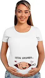 Camiseta Gestante "Estou Chegando" - Chá de Bebê