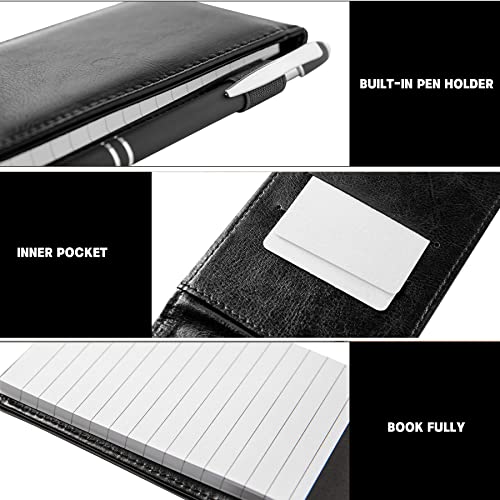 Camelmother 10 Pieces Small Notepad Holder Set Pocket Notebook 3 x 5 Inch with Pen - Thumbnail 3