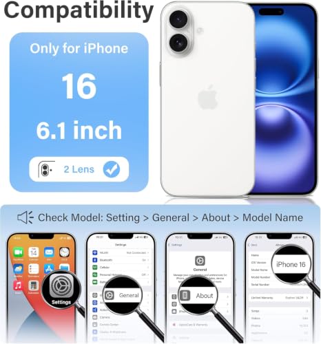 Image of ClearPC Crystal Clear Hard PC Case for Apple iPhone 16, Anti-Yellow Transparent Back Cover, Anti-Scratch, Raised Camera Protection Shockproof Wireless Charging Compatible Non Yellowing (Clear)