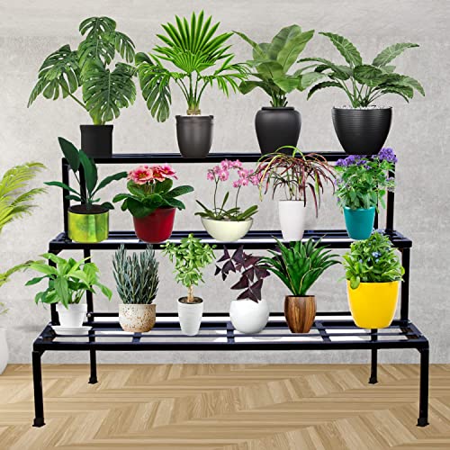 ARTERA 3 Step Stand for Multiple Plants and Pots Stand || Gardening Stand, Indoor Outdoor Premium Strong Durable Flower Pot Stand || Gamla Stand || whether the stand is made of iron || set of 1