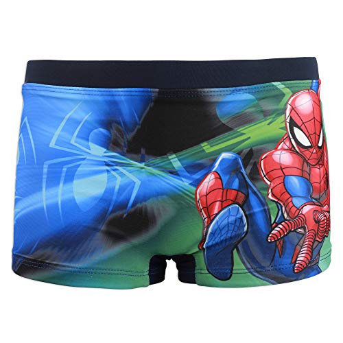 Marvel Avengers Spiderman - Costume da Bagno Pantaloncino Boxer Mare Piscina - Bambino - Prodotto Originale con Licenza Ufficiale [1705 Blu Navy - 4 A - 104 cm]