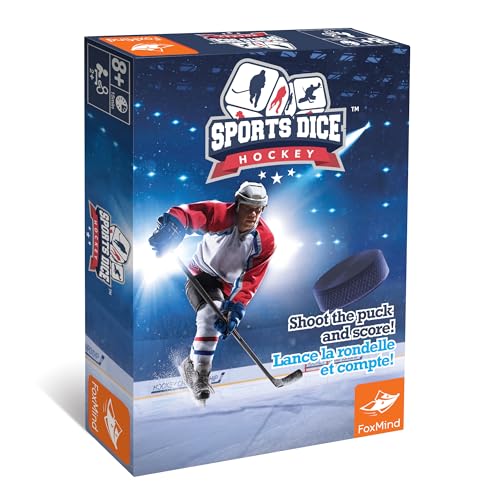 FoxMind-Games: Sports Dice-Hockey-Board-Game, Shoot The Puck & Beat The Goaltender to Score, Easy to Learn & Fun to Play, 2 or 4 Players, Ages 7+