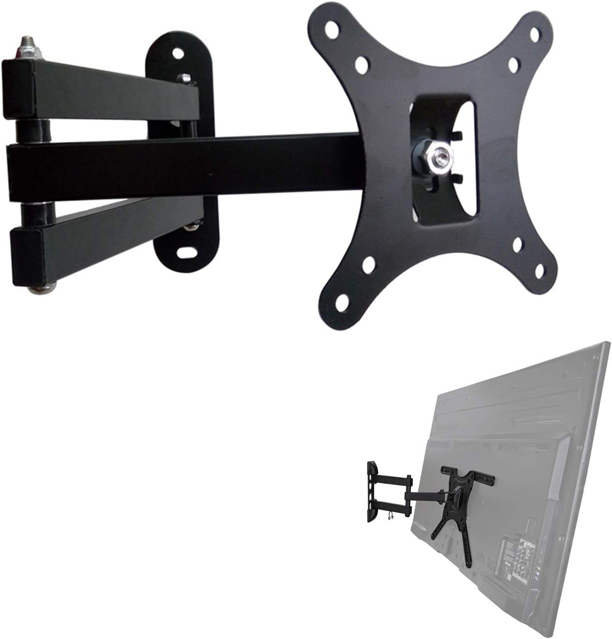 ELTERAZONE TV Wall Mount,Full Motion Swivel and Tilt TV Wall Mount for 10-27 inch TVs & Monitors,TV Bracket Holds up to 30kg,Loading Max VESA 75x75mm