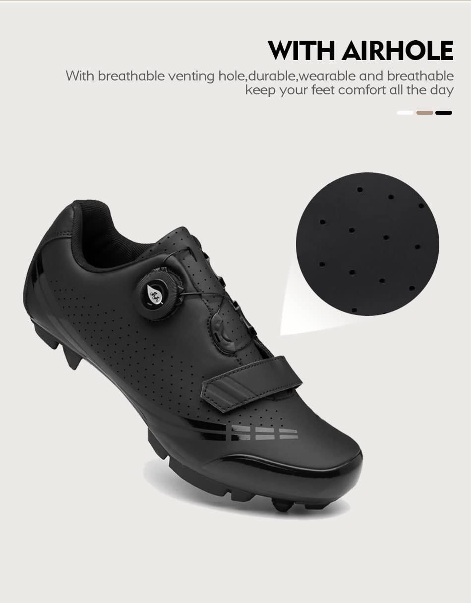 Treakówki Rowerowe MTB Buty Płaskie Mężczyźni Road Bike Cleats Buty SPD Rowerowe Buty Samoblokujące Buty Rowerowe Kobiety(41, White SPD)