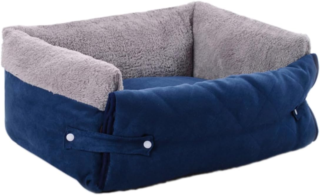 Multifunctional Clamshell Dog Sofa Bed Cozy Warm Dog Kennel for Small and Medium Pets Soft Material with Non-Slip Grey Color Washable and Durable Design