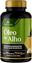 Óleo de Alho (90 Cápsulas) Natusday - Auxilia na prevenção de gripes e resfriados, Auxilia na redução da pressão arterial, Auxilia na redução de LDL