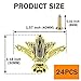 Olldag 24 PCS Antique Brass Box Metal Feet Legs for Small Wood Jewelry Crafts Case, Tiny Boxes Chest Storage Corner Protector Feet for Wooden Boxes, Decor Boxes, Cabinets, Wine Boxes,Toolbox (Gold)
