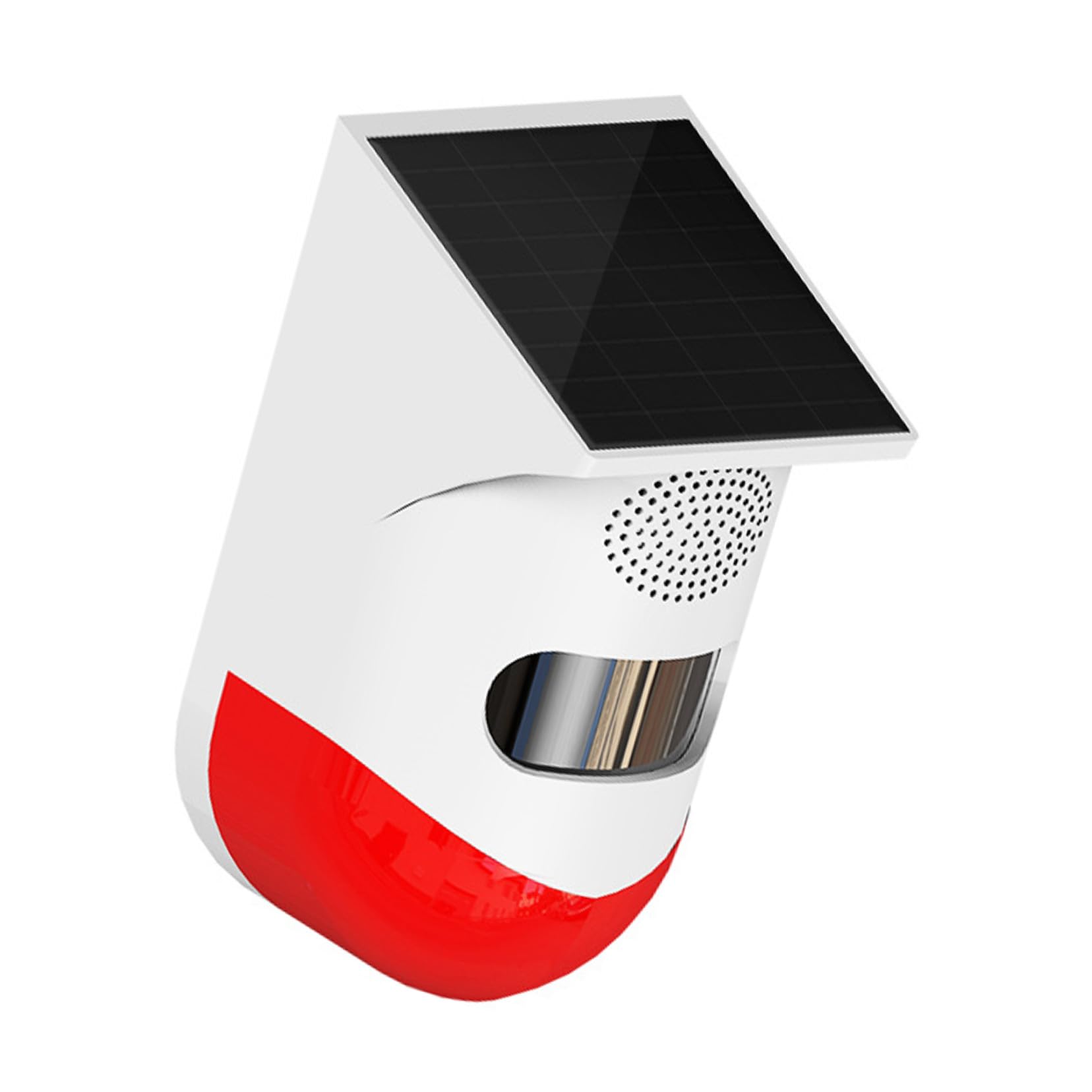 HEMOTON Solarer Infrarot Sicherheitsdetektor für Außenbereich mit Starkem Alarm Ip67 Kabellos Automatischer Lichtschalter Abs und Silizium