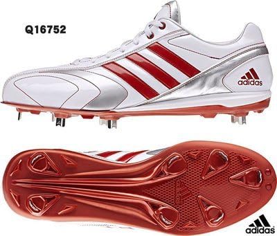 Amazon Co Jp Adidas 野球スパイク 金具埋込式 アディピュア2low Adipure2low Q ホワイト レッド 28 5 シューズ バッグ