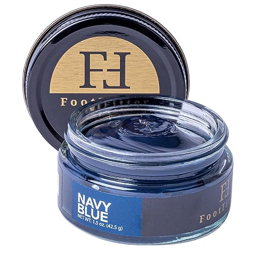 FootFitter Premium Shoe Cream Polish with Carnauba Wax (Navy Blue)