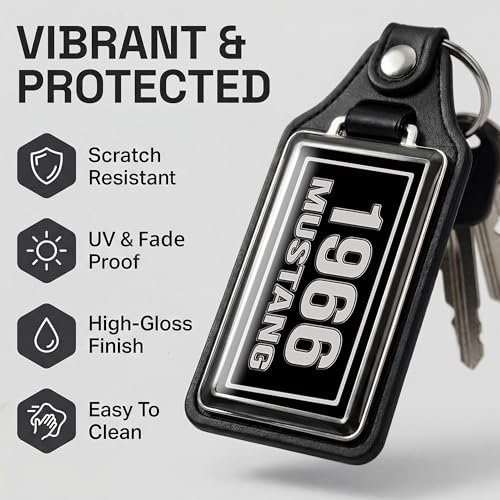 Image of Brotherhood Car Key Chain for Mustang - Classic Models Keychain for Men and Women Gift Key Ring