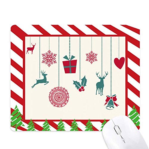 Tapis de souris de Noël flocon coeur canne à sucre pour bureau festif