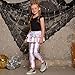Jxstar Girls High Waisted Shiny Sparkle Stretch Metallic Dance Fashion Leggings with Skirt Size 10 11