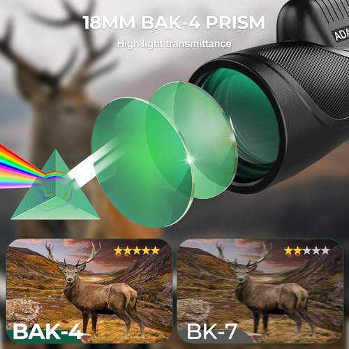 Image of Adasion 15x56 Monoculars for Adults High Powered, Phone Adapter & Tripod