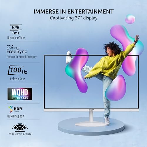 Acer SA272U E 27 Inch WQHD 2560x1440 Resolution IPS Ultra Slim (7.2mm) Backlight LED LCD Monitor I 100Hz Refresh I 1 MS VRB I HDR 10 I AMD Free... - Image 3