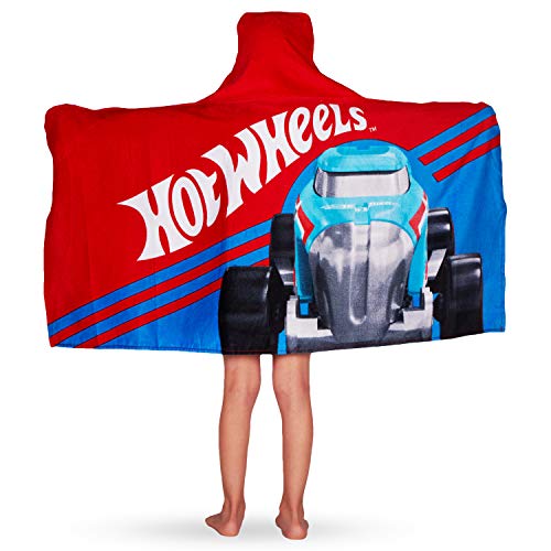 Image of Hot Wheels Soft Cotton Bath /Pool /Beach Terry Hooded Towel Wrap, 24 inch x 50 inch, By Franco Kids