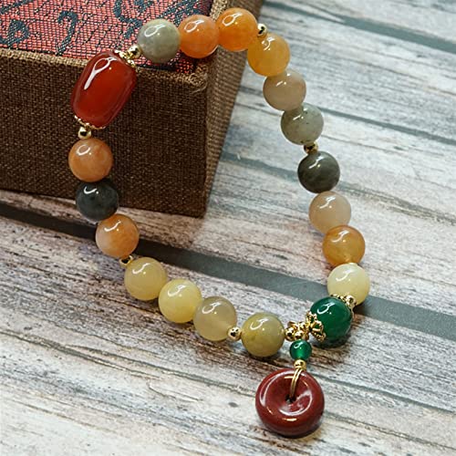 Bracelet calcédoine de 8mm en jade naturel et finition main - 4