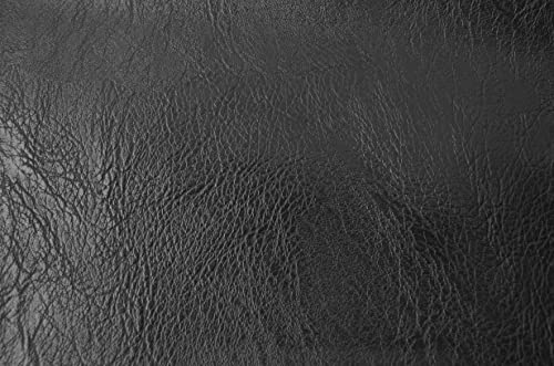 Image of Wento Thick 1 Yard Faux Leather Soft Skin Grain PU Fabric for Furniture Cover, Reupholster Sofa Chairs, Cushions, Vinyl Upholstery (1yard, Black)