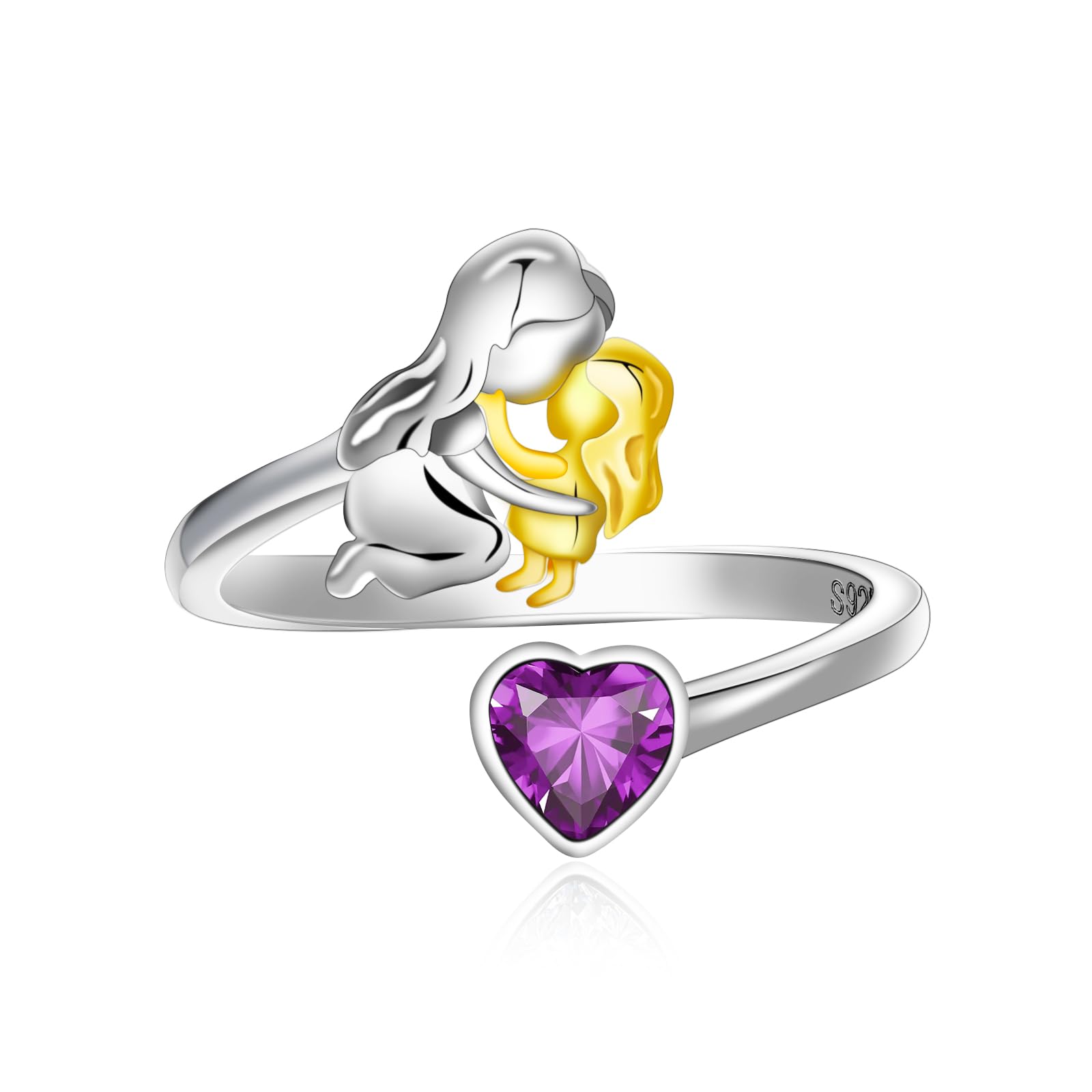 Anello vintage a forma di cuore gonfio in argento sterling: fascia impilabile .925 - Italia