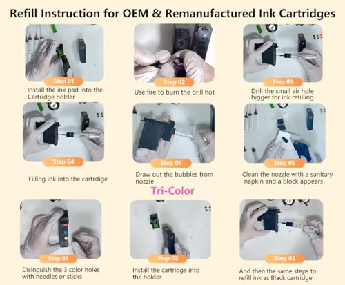 HEMEINY 500ml PG-585XL CL-586XL Refill Dye Ink Compatible with Canon TS7700 TS7740i TS7750i TS7600 TS7640i TS7650i Printer