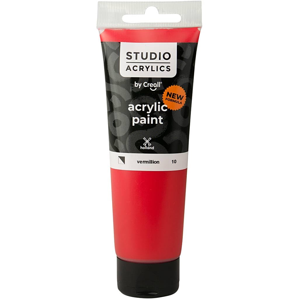 American Educational Products A-33710 Creall Studio Acrylics Tube, 120 mL, 10 Vermillion