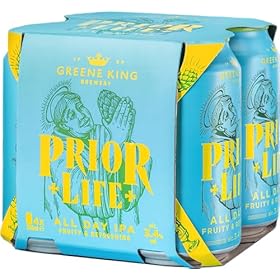 Greene King Brewery Prior Life All Day IPA 3.4% Craft Ale Beer, Case of 24 (6x4) 330ml beer cans – Greene King