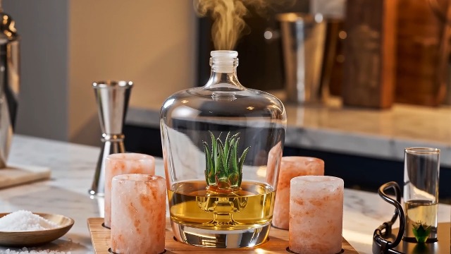 Amazon.com | Agave Tequila Glasses & Decanter Set – Handblown 25oz