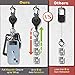 ELV Heavy Duty Retractable Keychain with Magnetic Closure and Carabiner, ID Badge Holder Retractable Clip, Badge Reel with 31” Dyneema Cord, Key Ring, Lobster Claw Clasp and Phone Tethers