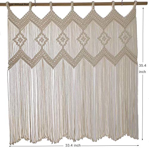 Achart Macrame Valance-Macrame Window Curtain Panels-Macrame Kitchen Curtain-Kitchen Valance-Doorway Curtains-Macrame Wall Hanging-Short Window Treatments Panels thumb #5