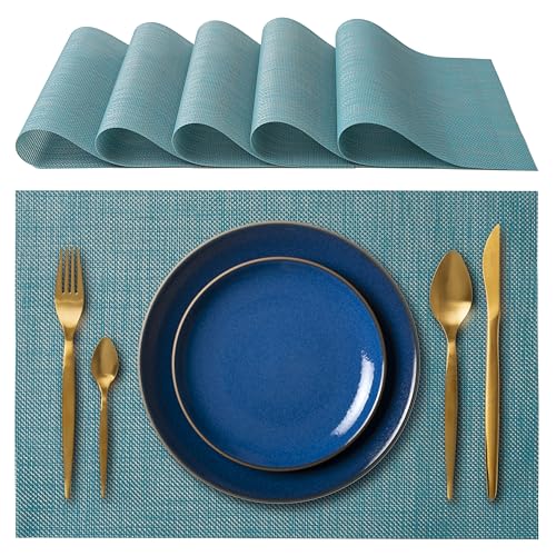 Sets de Table élégants 45 x 30 cm pour Dîner, Déjeuner, Petit Déjeuner - 6 unités - Set de Table Lavable, Résistant au Chaleur, antidérapant et...
