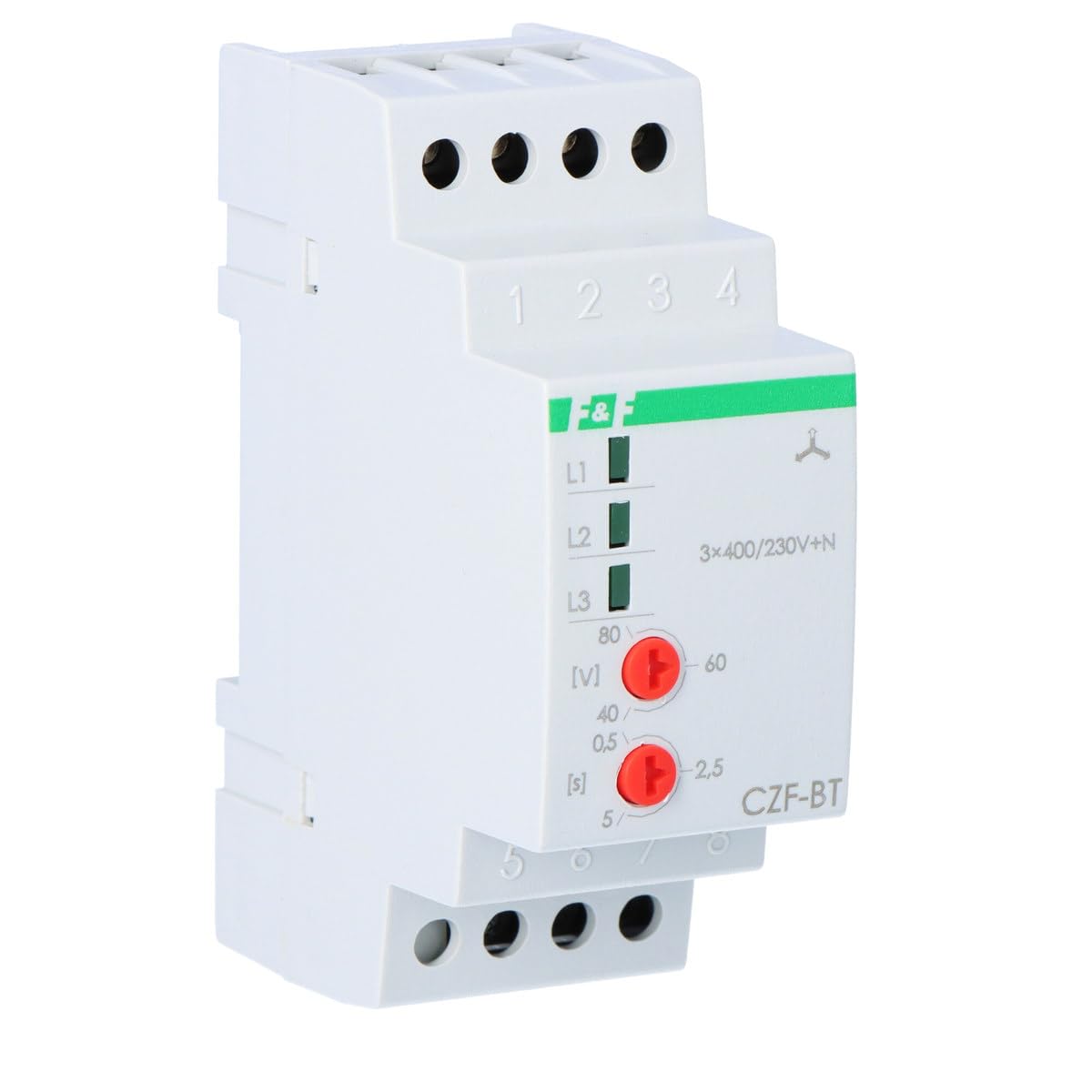 Relè di decadimento e asymetri fase 10A 1P 0,5-5sek 40-80V CZF-BT f&f 5908312592471