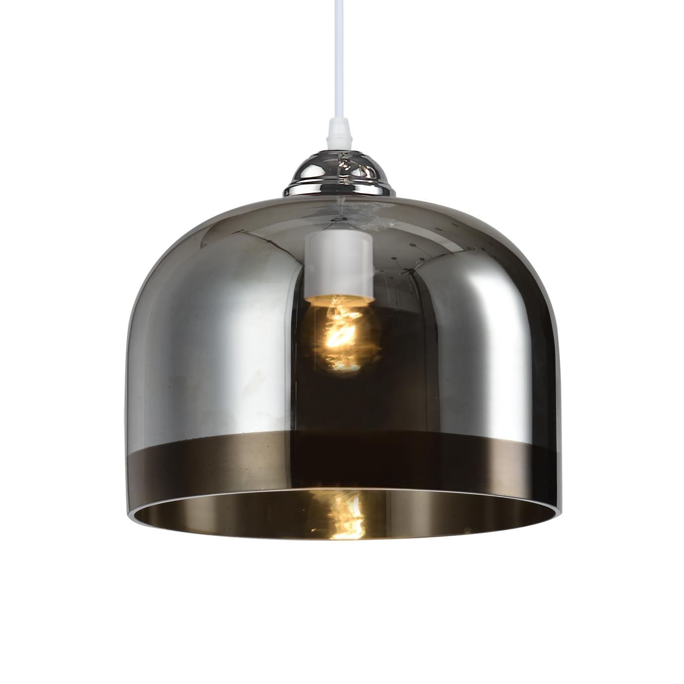 Lámpara colgante LATI de diseño refinado en cristal ahumado y metal de alta resistencia