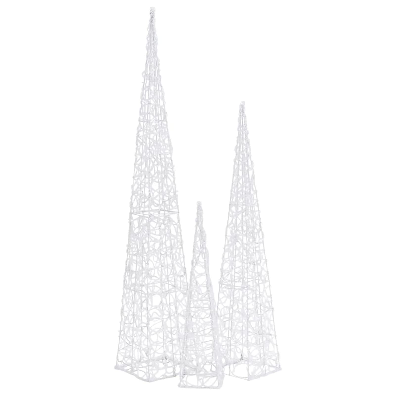Cono de luzdecorativo acrílico Blanco frío 60/90/120 cm, LAPOOH Luces Fiesta, Luces Arbol Navidad Exterior, Navidad Decoración, Luces De Navidad - 328972
