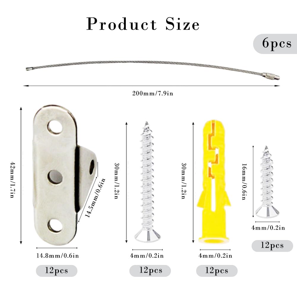 6Pcs Furniture Straps, Anti-Tip Furniture Straps Set, Furnitures Wall Anchors for Baby Proofing Pet Protecting - Image 3