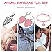 KESYOO 1 Set Furry Fox Tail Plug Animal Ears Headband Choker Breast Clips