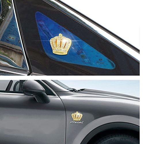 Image of VRT 3D Chrome Emblem Automotive Car, Bike Badges Logo Self Adhesive Sticker (King, Gold)