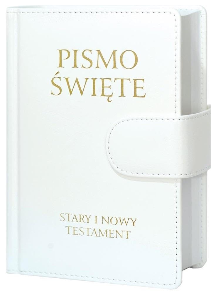 Pismo Swiete Stary i Nowy Testament B5 biale skoropodobne z zapieciem na magnes