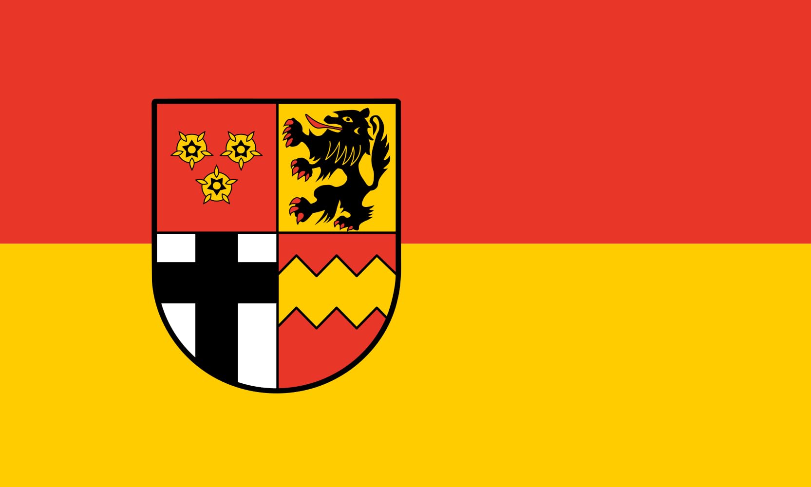 Drapeau Kreis Euskirchen format paysage grand pavillon extérieur 1.35m²
