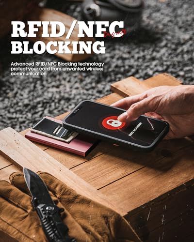 DUGRAFT Card Wallet for Men Credit Card Holder RFID Blocking Pop Up Card Holder Women Minimalist Wallet Slim RFID Wallet With Money Clip, Holds 5-6 Cards3